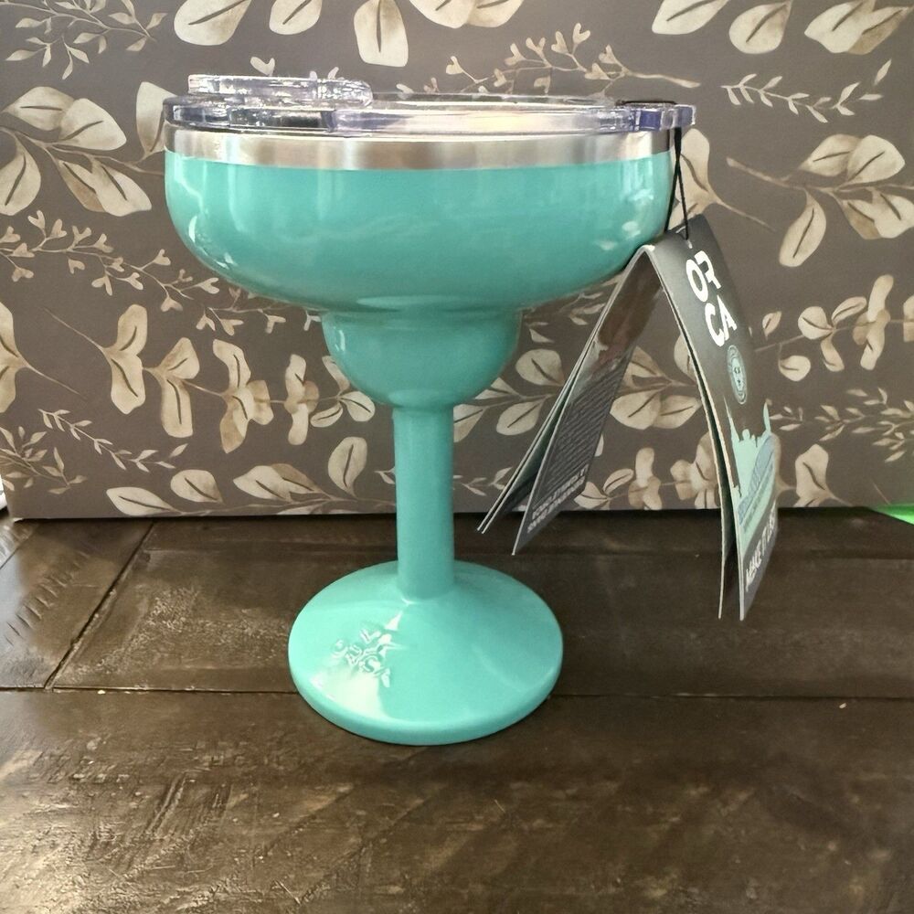 ORCA Rita Seafoam 13 Oz Insulated Stainless Steel Margarita Glass Lidded NWT